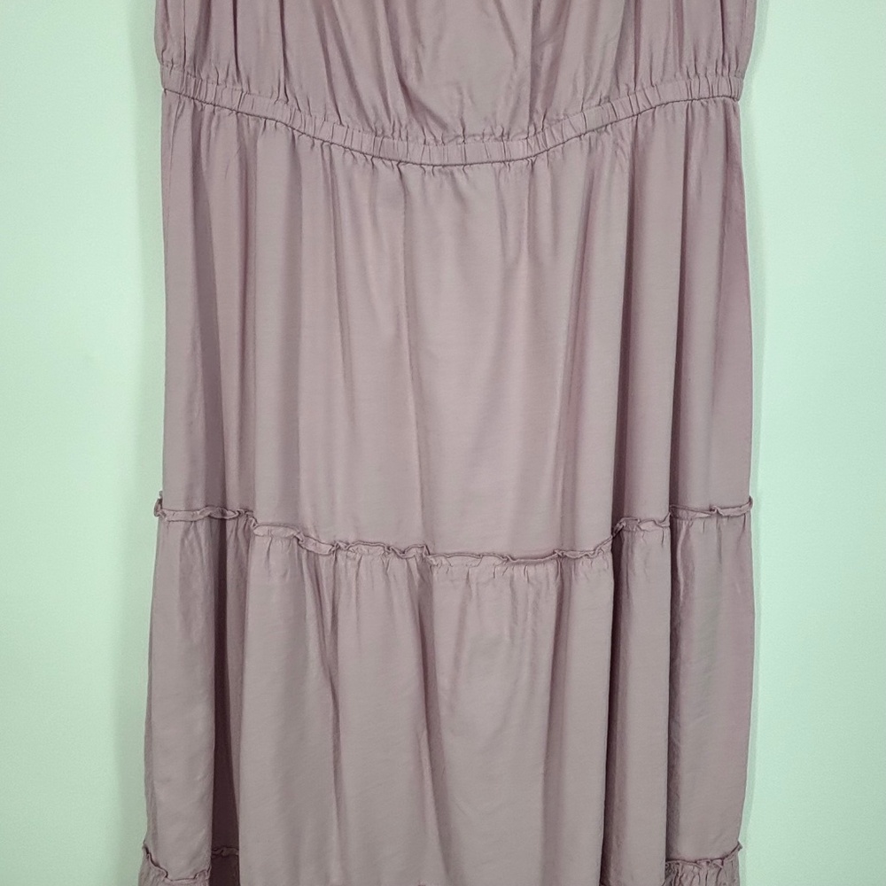 Loft Beach Womens XL Halter Strap Midi Dress Orchid Pink Eyelet Embroidered Trim - Picture 3 of 10